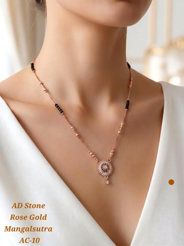AD stone rose gold mangalsutra AC 10 Latest artificial necklace designs